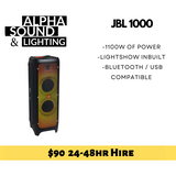 JBL 1000 Hire Party Box - Alpha Sound and Lighting