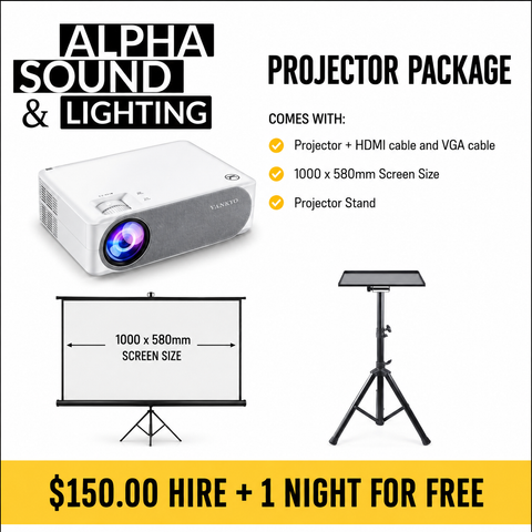 Mini Projector Package Hire - Alpha Sound and Lighting