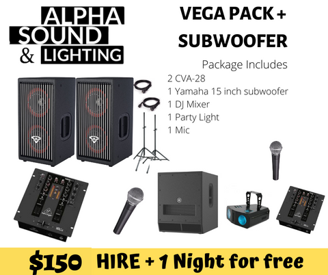 Hire Vega Package - Alpha Sound and Lighting